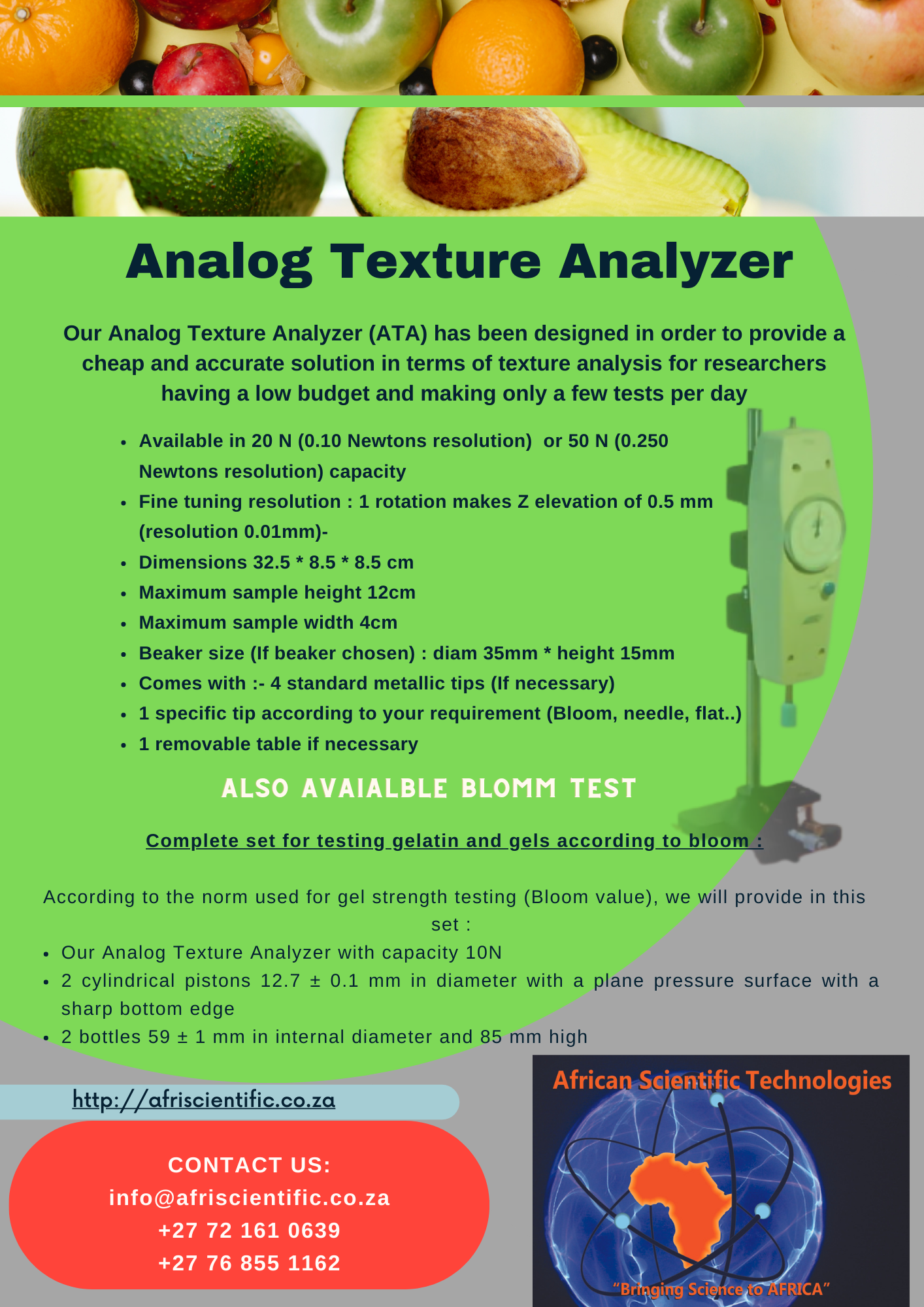 AST Analog Texture Analyzer AST Analog Texture Analyzer