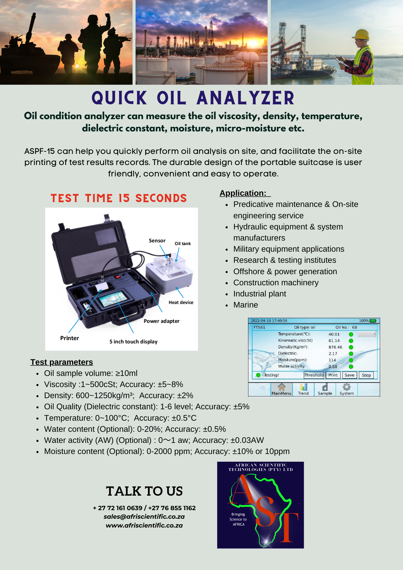AST Oil Analyser AST Oil Analyser
