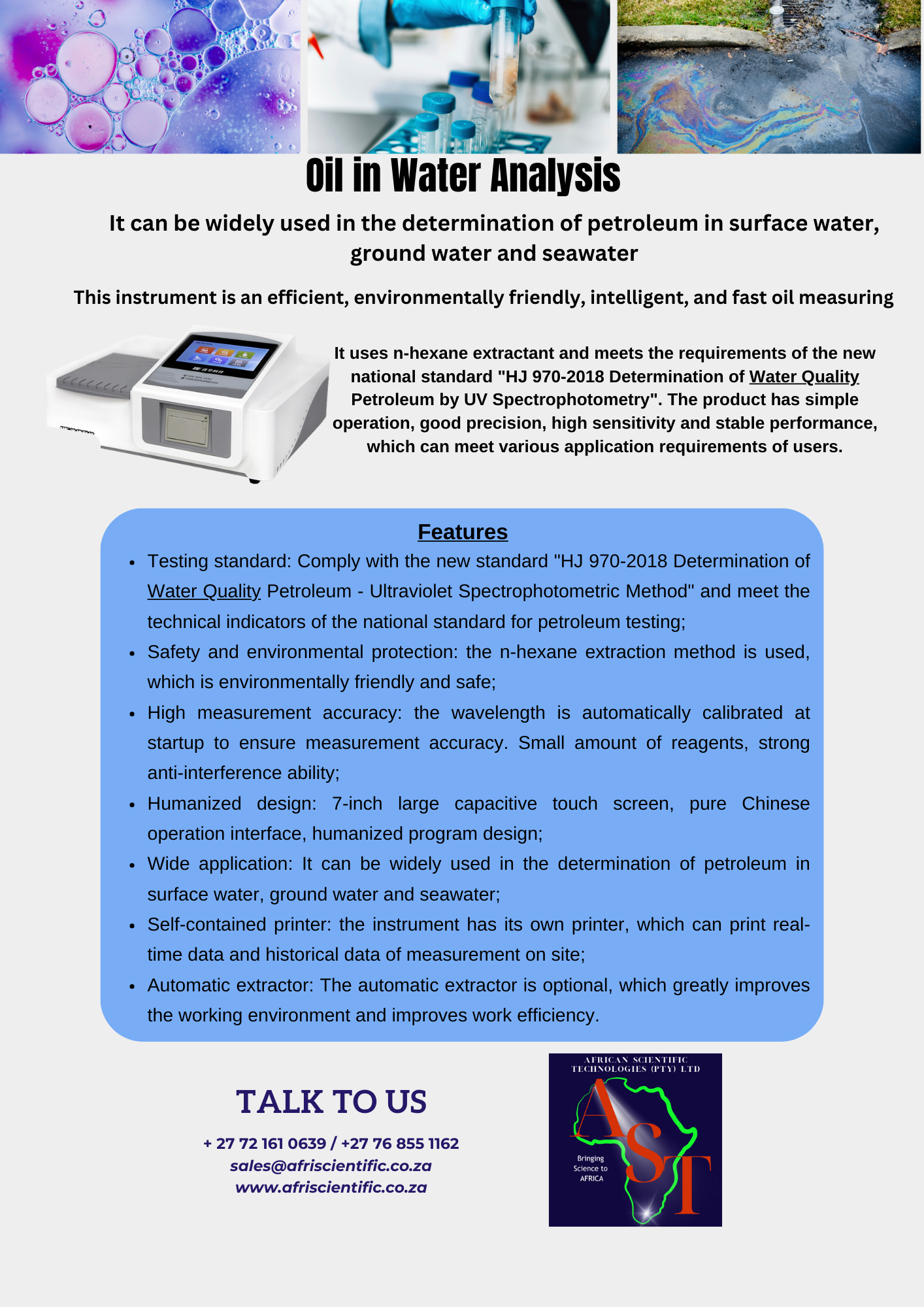 AST Oil in Water Analysis AST Oil in Water Analysis