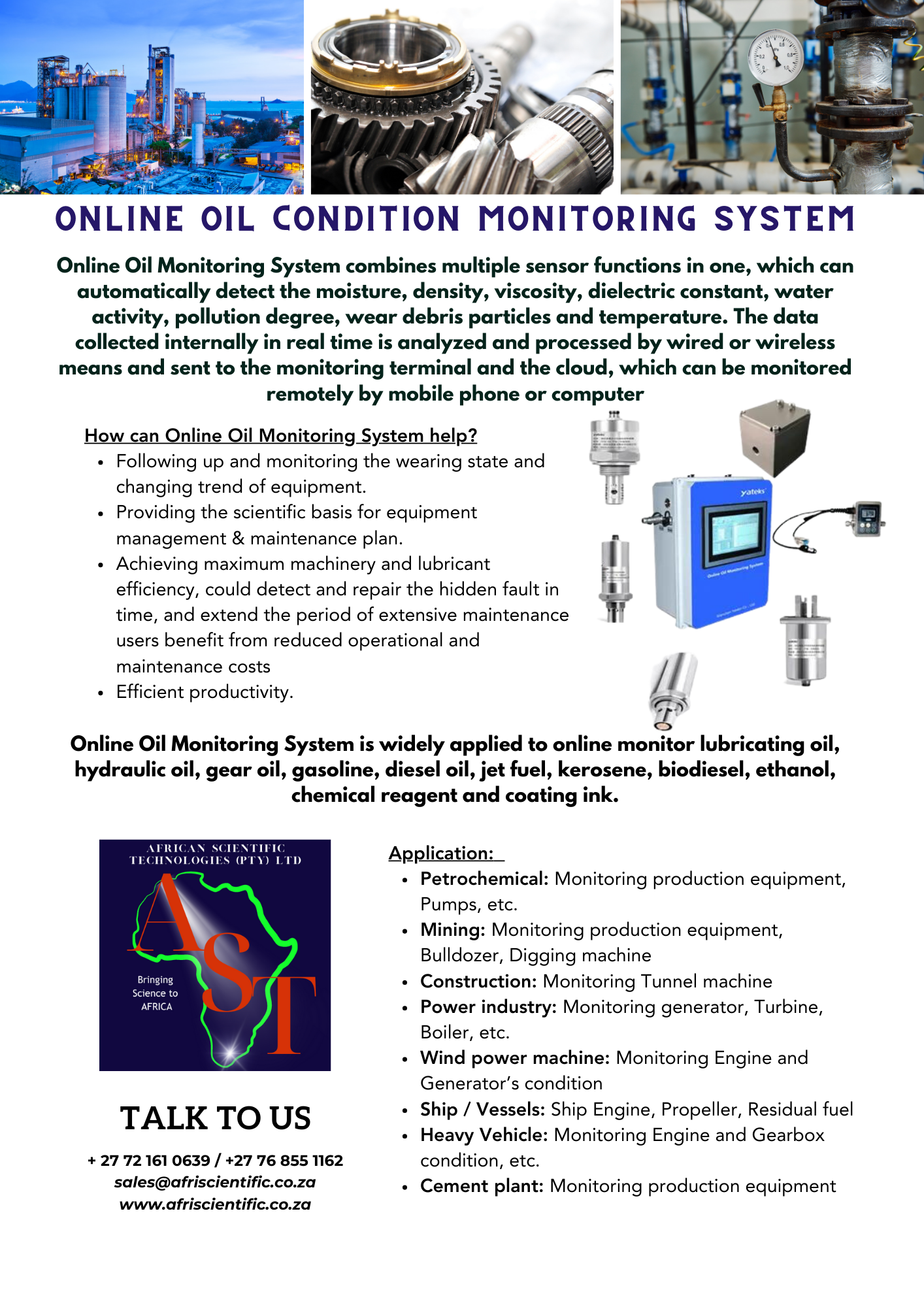 AST Online Oil Monitoring System AST Online Oil Monitoring System