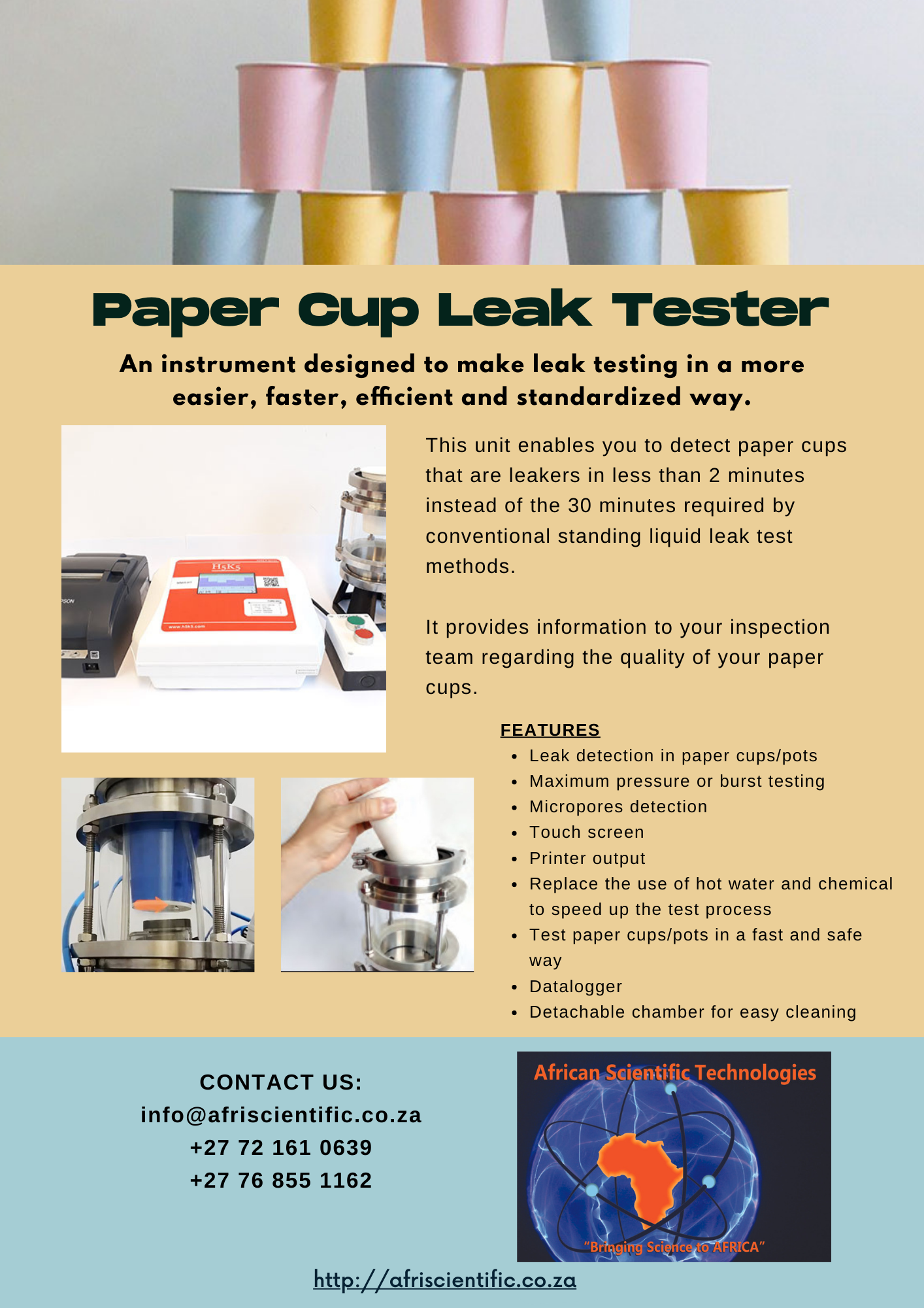 AST Paper cup Leak Tester AST Paper cup Leak Tester