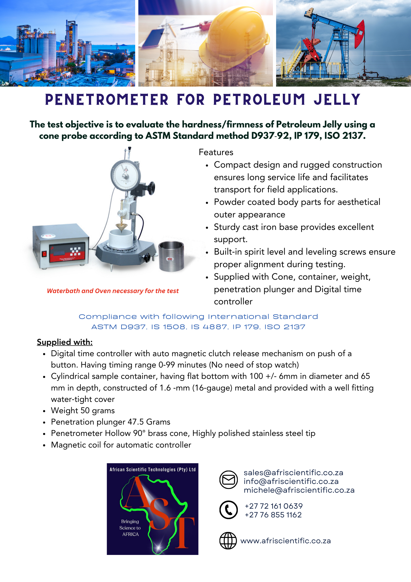 AST Penetrometer for Petroleum Jelly AST Penetrometer for Petroleum Jelly