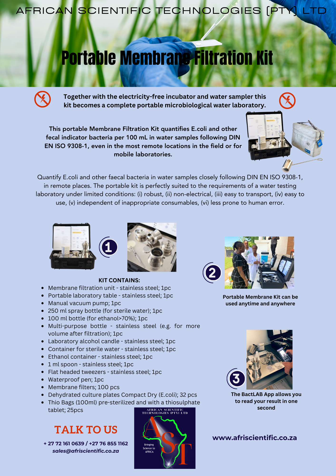 AST Portable Membrane Filtration Kit AST Portable Membrane Filtration Kit