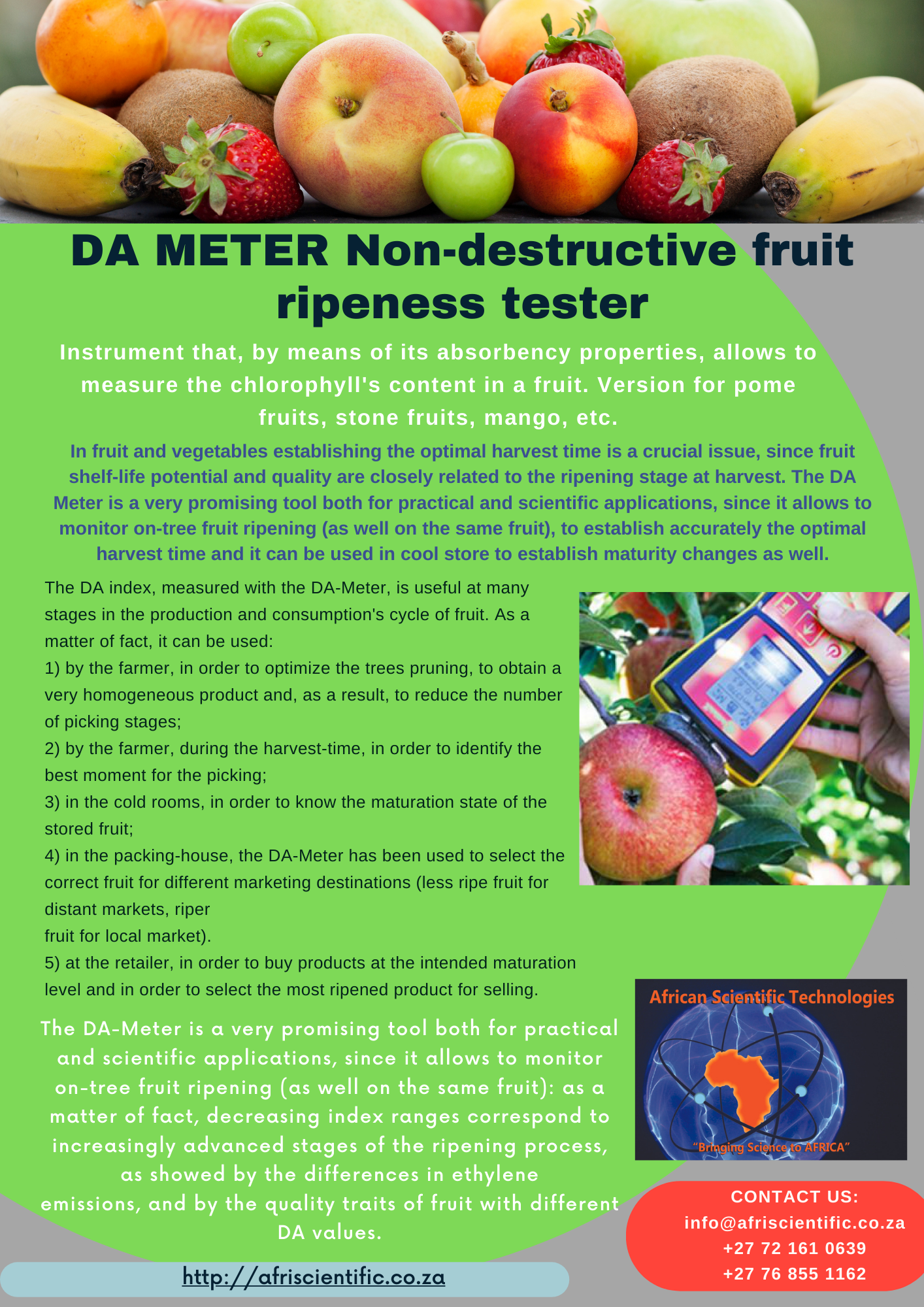 AST Ripeness Tester DA Meter Non Destructive AST Ripeness Tester DA Meter Non Destructive