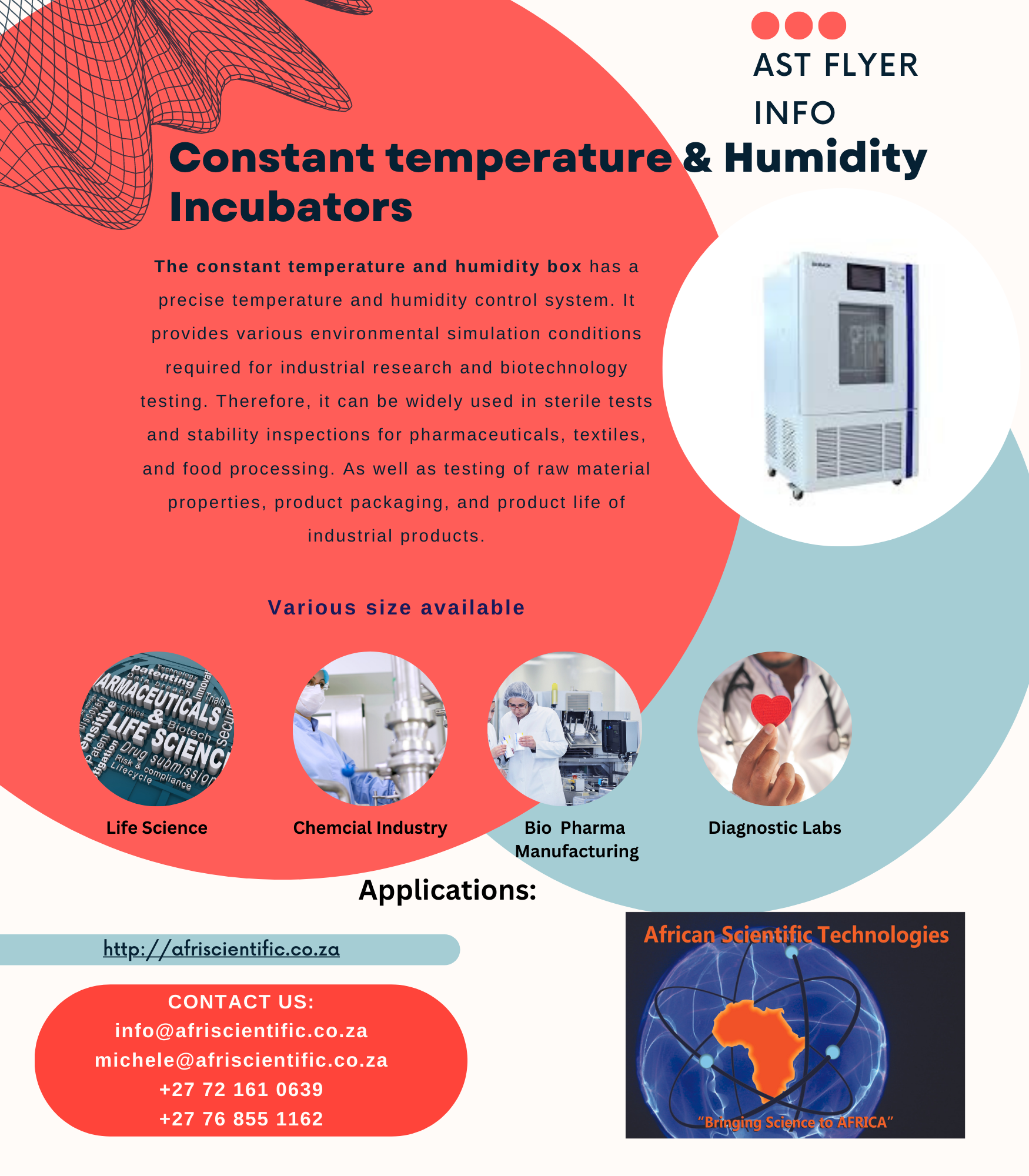 AST incubator and humidity chambers AST incubator and humidity chambers